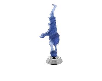 Éléphant dansant en édition limitée (35 ex. ), cristal bleu bleu - Lalique
